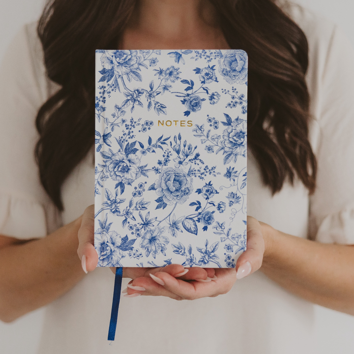 Blue Delft Notes Journal In Hand
