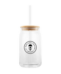 Main Street Glass Can With Bamboo Lid and Straw - Main Street Roasters®
