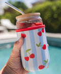 Pippi Post - Cherry Striped Drink Sleeve - Main Street Roasters®