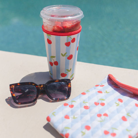 Pippi Post - Cherry Striped Drink Sleeve - Main Street Roasters®