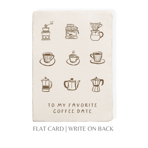 Coffee Date Love Friendship Greeting Card Front - Paper Baristas