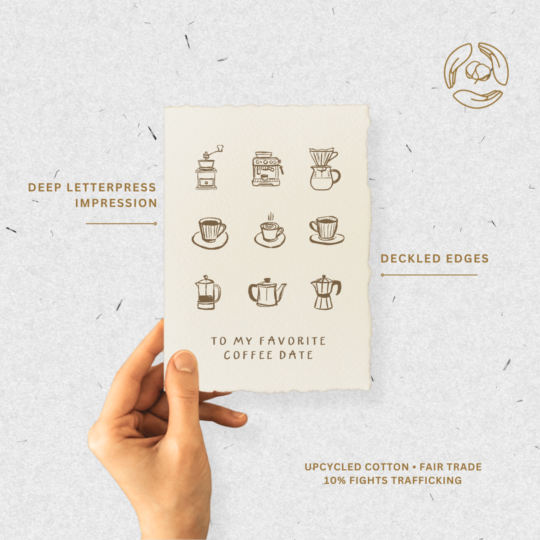 Coffee Date Love Friendship Greeting Card Info - Paper Baristas