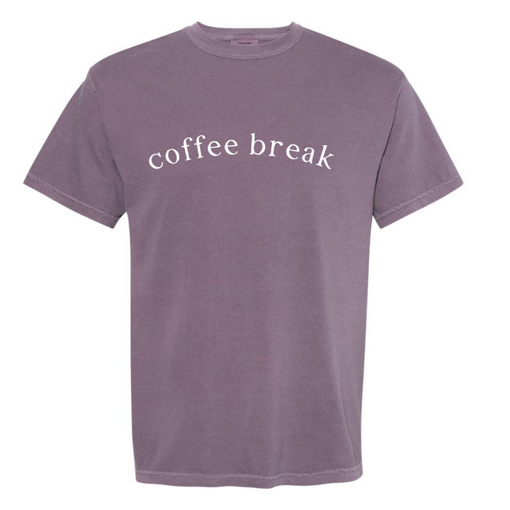 Cozy Coffee Break Tee Wine - Front | Comfort Colors - Main Street Roasters