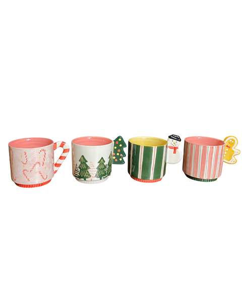 Hand-Painted Christmas Mugs | 16oz.