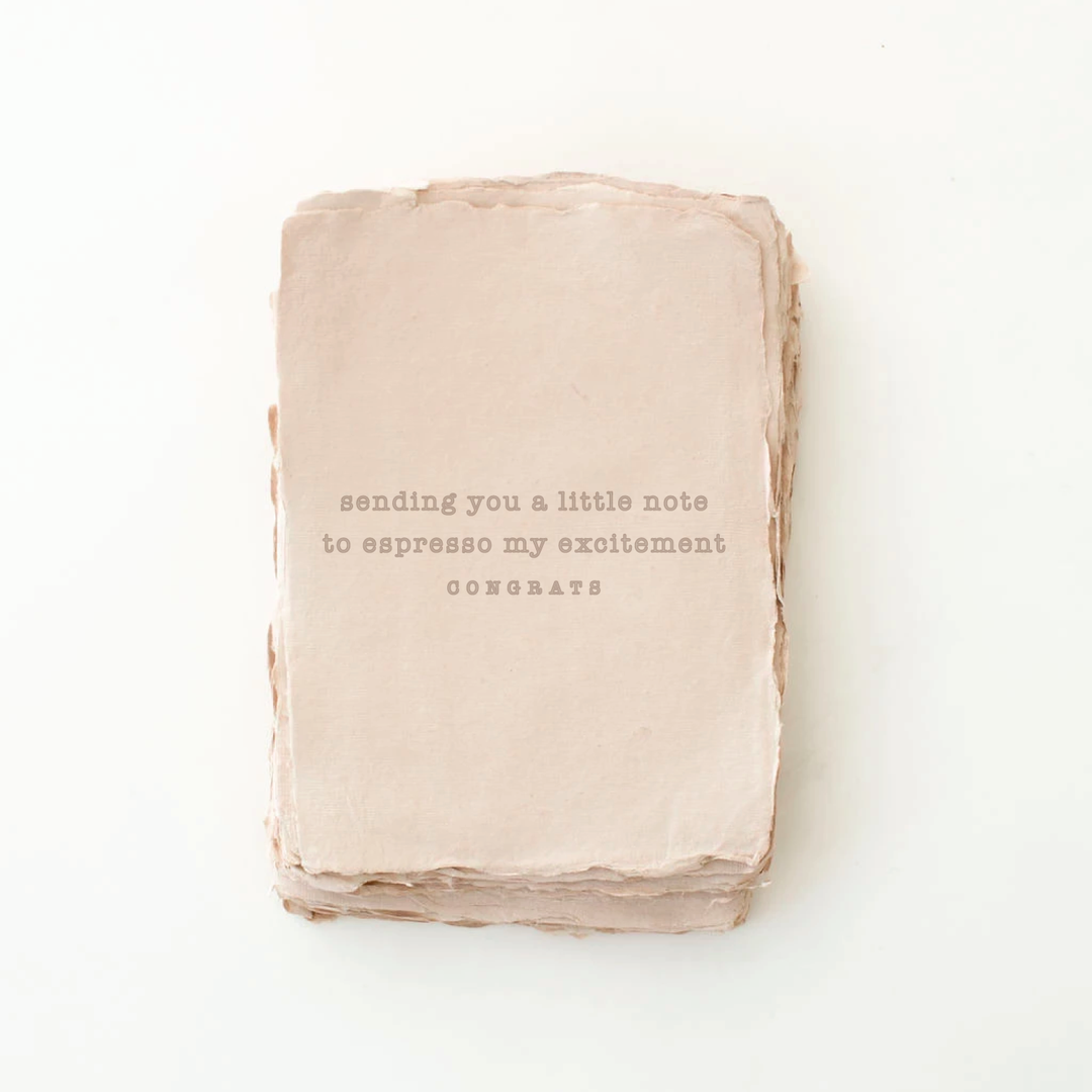 Paper Baristas - "Espresso My Excitement" Congrats Coffee Greeting Card Front - Main Street Roasters