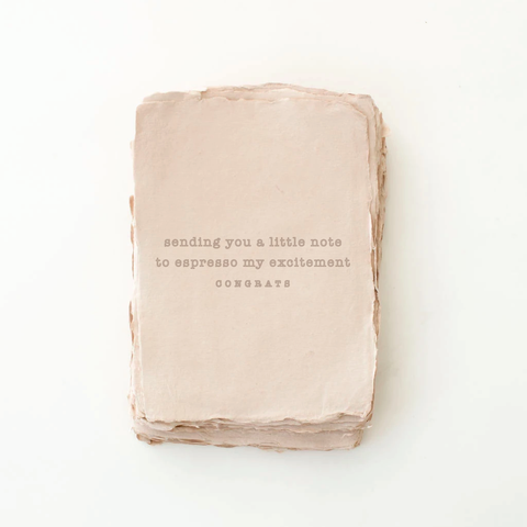 Paper Baristas - "Espresso My Excitement" Congrats Coffee Greeting Card Front - Main Street Roasters