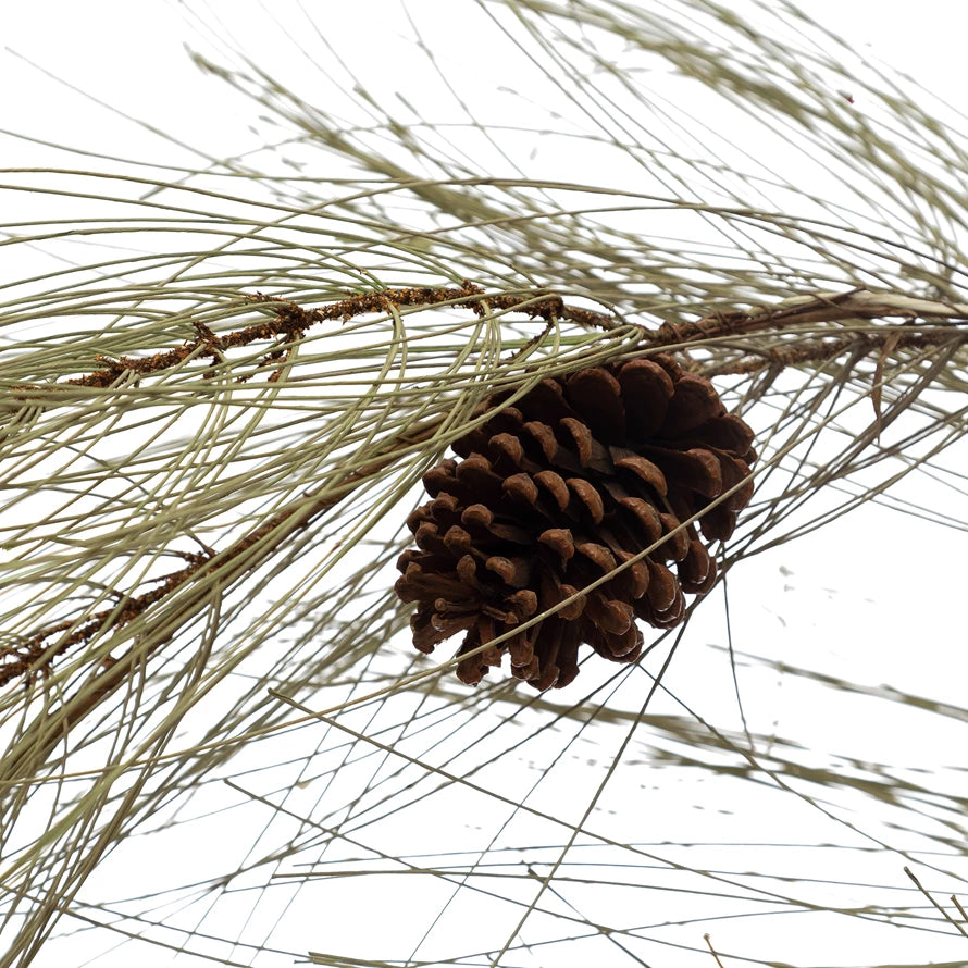 Faux Long Needle Pine Garland Closeup- Main Street Roasters