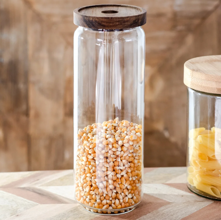 Glass Jars with Acacia Wood Lids - Main Street Roasters