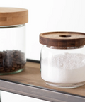 Glass Jars with Acacia Wood Lids - 3.5" - Main Street Roasters