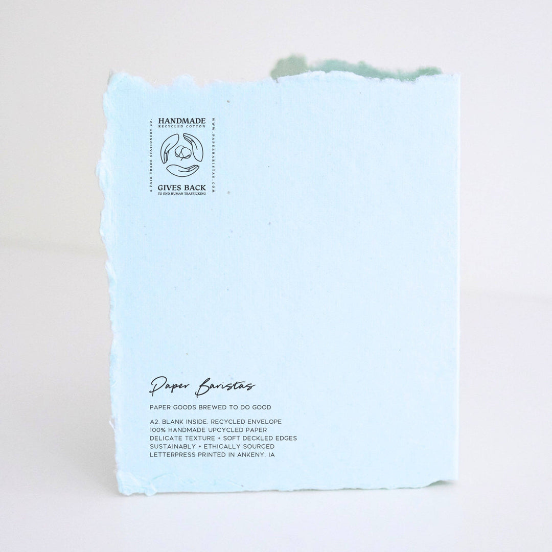 Paper Baristas - "Going to the Chapel of Love" Wedding Greeting Card Back - Main Street Roasters