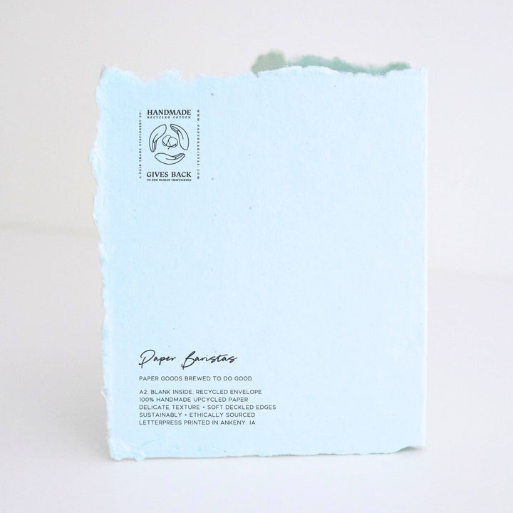 Paper Baristas - "Going to the Chapel of Love" Wedding Greeting Card Back - Main Street Roasters