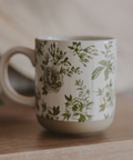 Green Delft Stoneware Coffee Mug - Back