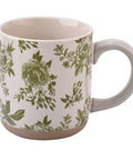 Green Delft Stoneware Coffee Mug - Front