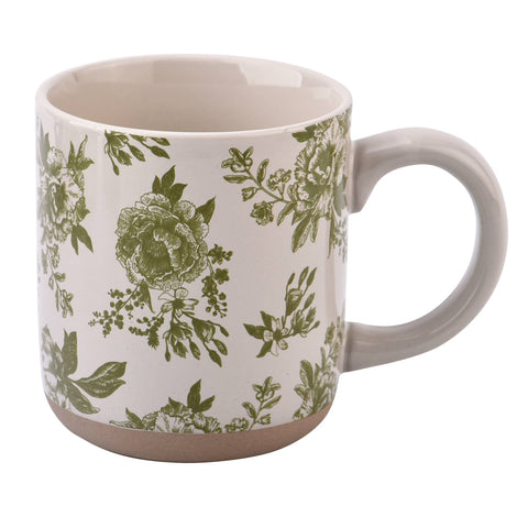 Green Delft Stoneware Coffee Mug - Front
