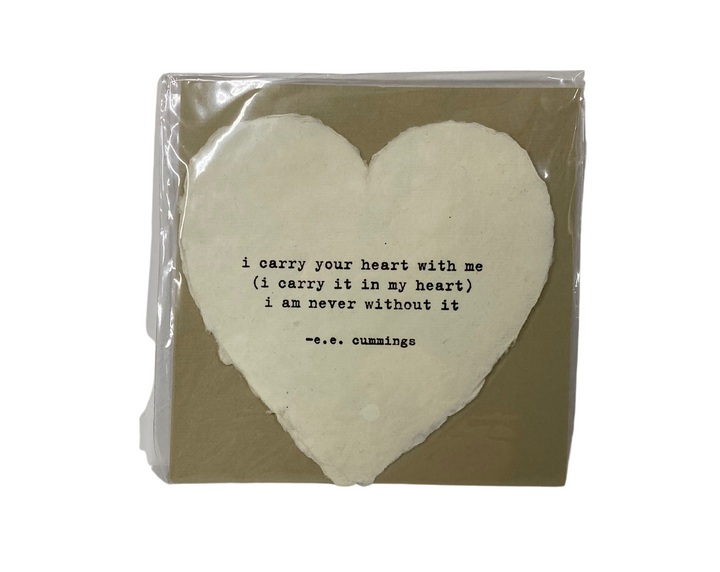 Heart Shaped Card with Envelope | I Carry Your Heart - Main Street Roasters