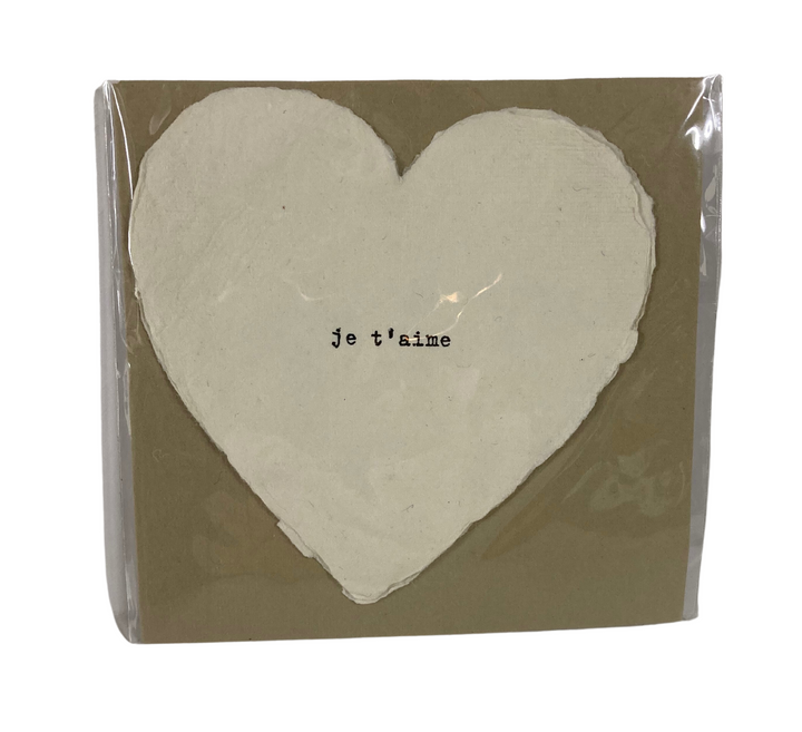 Heart Shaped Card with Envelope | Je t'aime - Main Street Roasters