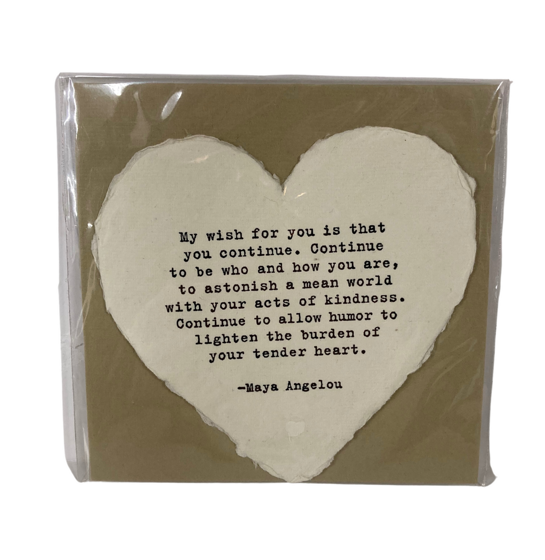 Heart Shaped Card with Envelope | My Wish For You - Main Street Roasters