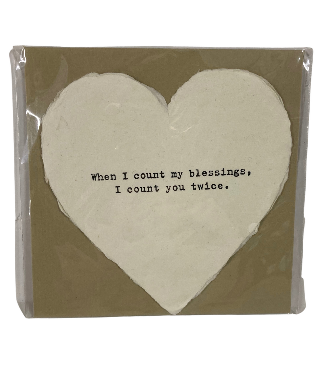 Heart Shaped Card with Envelope | When I Count My Blessings - Main Street Roasters