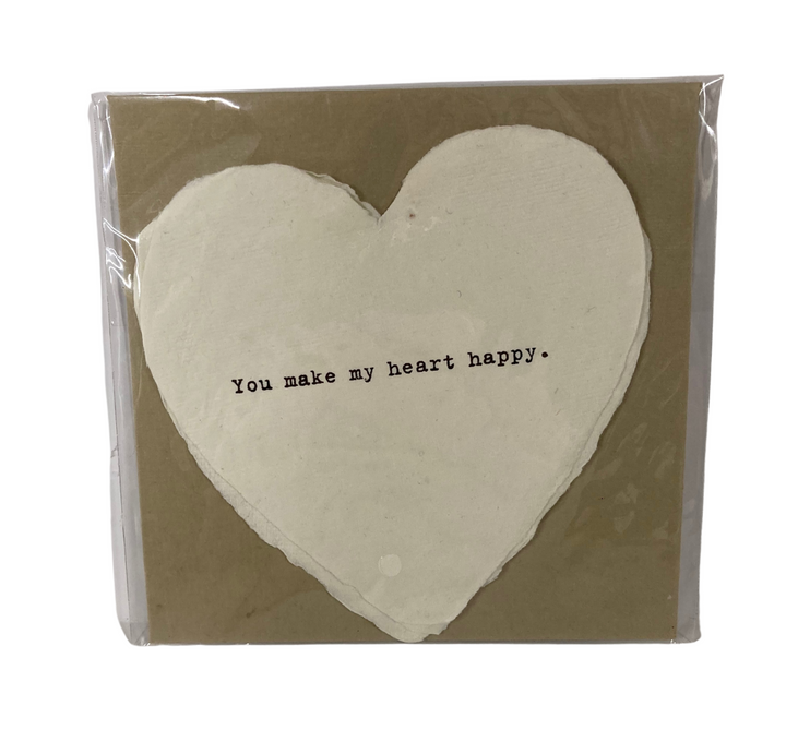 Heart Shaped Card with Envelope | You Make My Heart Happy - Main Street Roasters