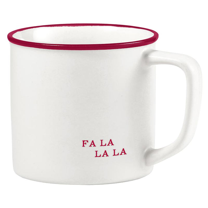 Holiday Red Stoneware Mug - Fa la la la - Main Street Roasters