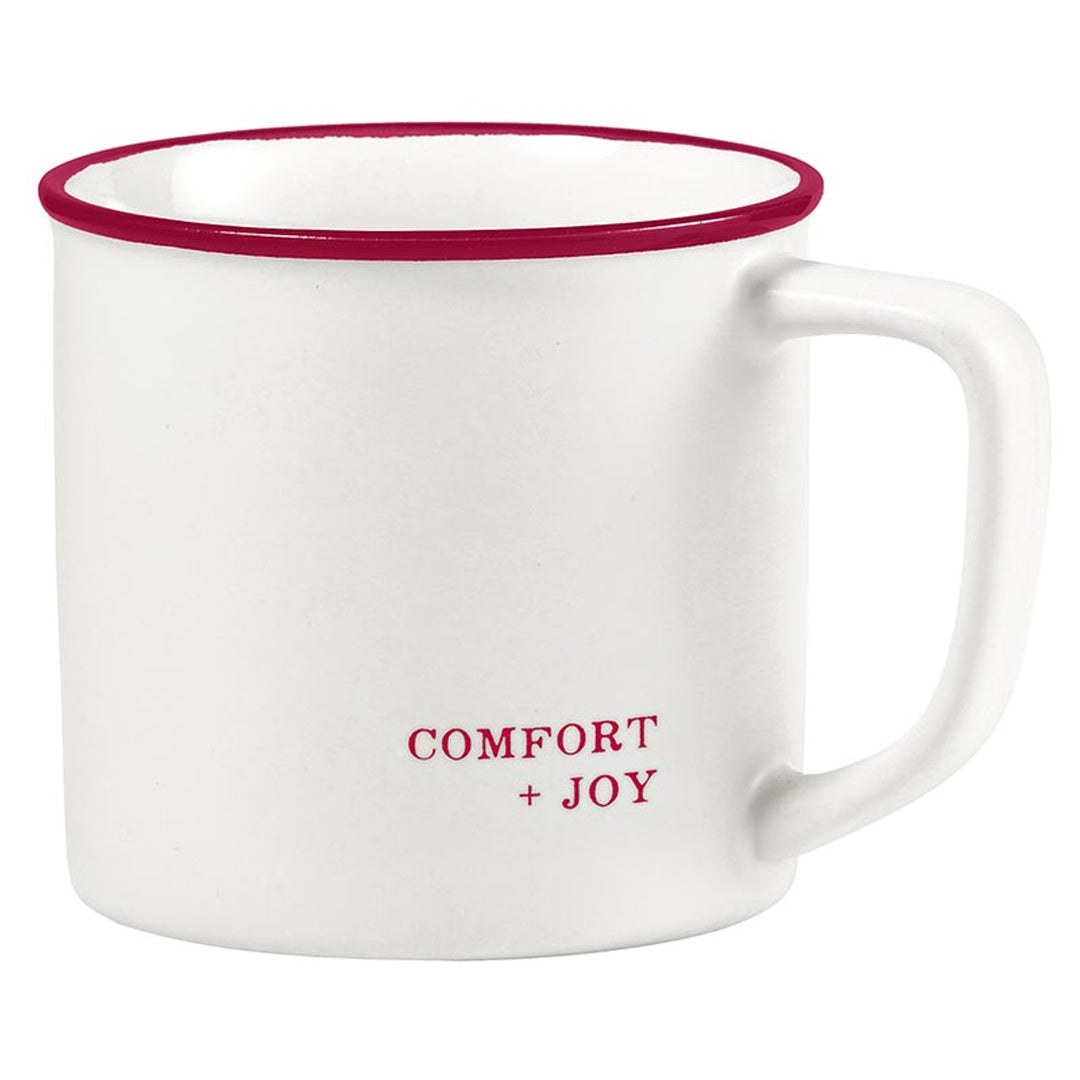 Holiday Red Stoneware Mug - Comfort + Joy - Main Street Roasters