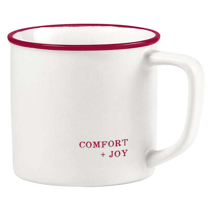 Holiday Red Stoneware Mug - Comfort + Joy - Main Street Roasters
