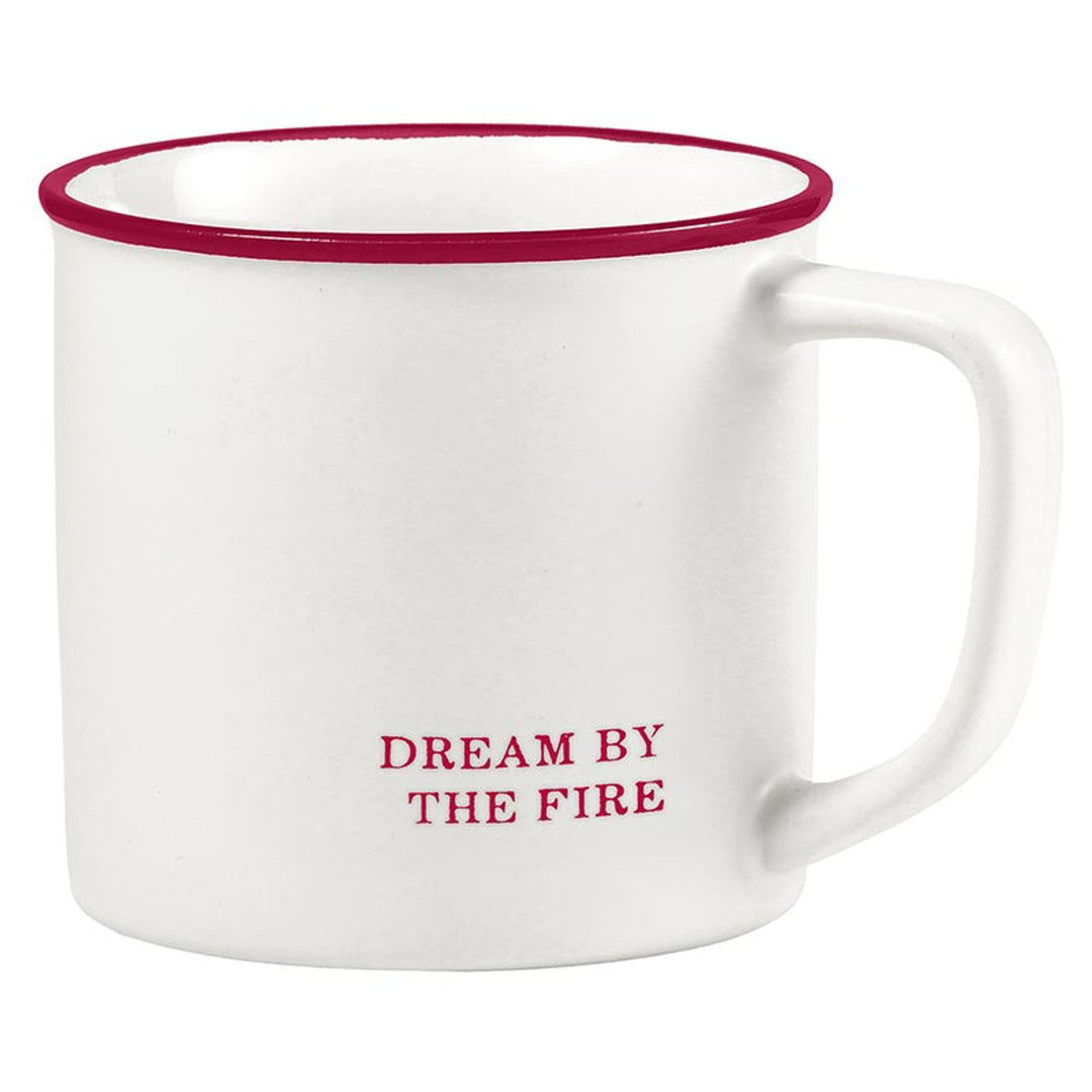 Holiday Red Stoneware Mug - Dream By The Fire - Main Street Roasters
