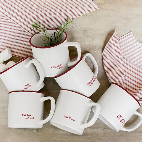 Holiday Red Stoneware Mugs - Main Street Roasters