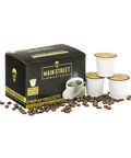 Mainstreet Roasters Ethiopian Yirgacheffe K-Cup Compatible coffee pods with branded box and pod cups