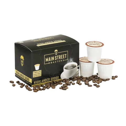 Main Street Roasters Highlander Grogg single-serve coffee pods box