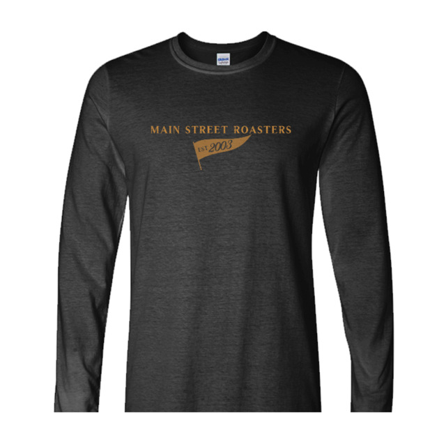 MSR Pendant Long Sleeve Tee Black - Front - Main Street Roasters