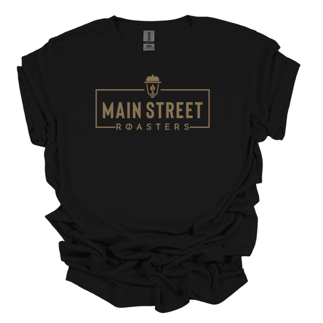 MSR Gold Logo Tee Shirt | Black | Main Street Roasters