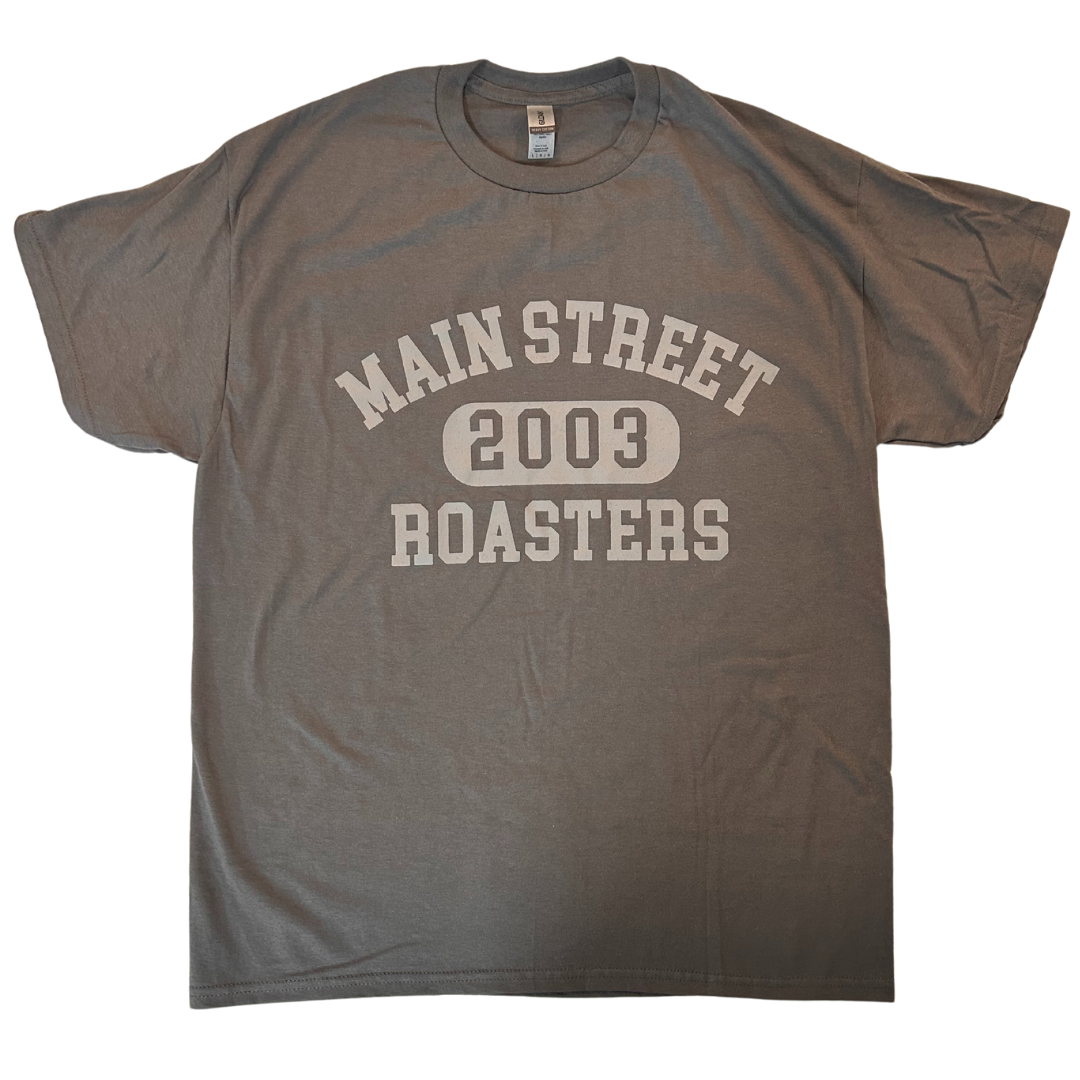 Main Street Varsity Tee Gray - Main Street Roasters