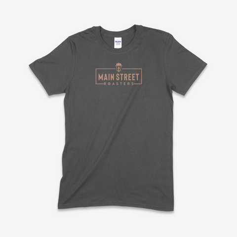 Logo Soft Gray and Gold Main Street Tee - Main Street Roasters®