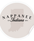 Nappanee, IN Custom Matte Circle Sticker - Peony