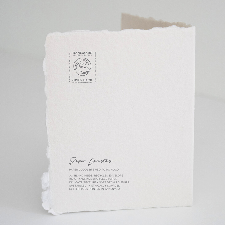 Paper Baristas - Perfect Blend New Baby Coffee Greeting Card Back- Main Street Roasters