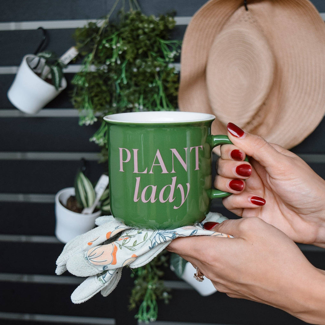 Plant Lady 11 oz Campfire Coffee Mug -  Green - Front