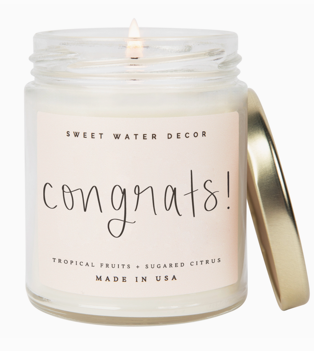 Congrats! 9 oz Soy Candle | Sweet Water Decor - Main Street Roasters