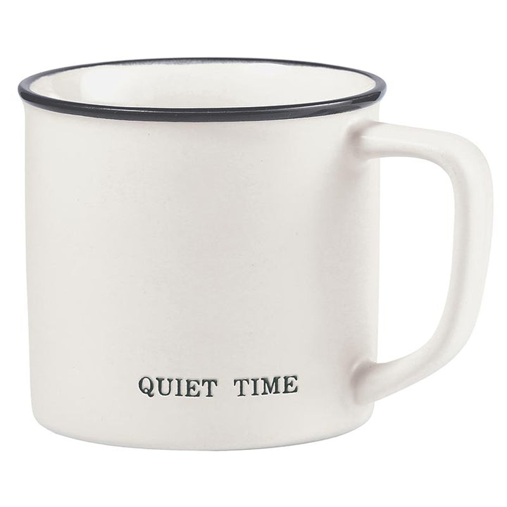 Scripted Matte White Mug - Quiet Time - Main Street Roasters