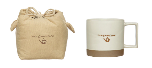 Spring Stoneware Mug - Love Grows Here - Main Street Roasters