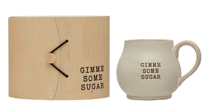 Stoneware Mug with Wood Gift Box - Gimme Some Sugar - Main Street Roasters