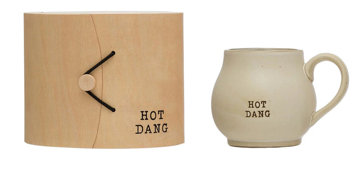 Stoneware Mug with Wood Gift Box - Hot Dang - Main Street Roasters