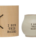 Stoneware Mug with Wood Gift Box - I Run This Rodeo - Main Street Roasters