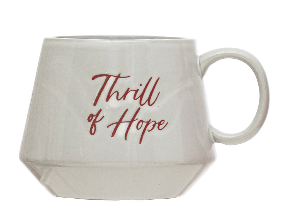 Thrill of Hope Stoneware Mugs - White - Main Street Roasters