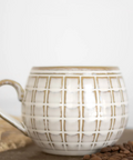 5.7" White Check Mug - Main Street Roasters
