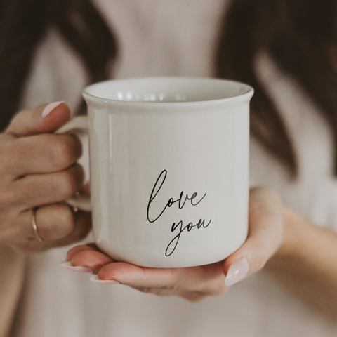 White Love You Campfire Mug - Back