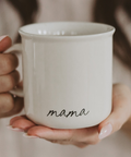 White Mama Campfire Mug in Hand - Back
