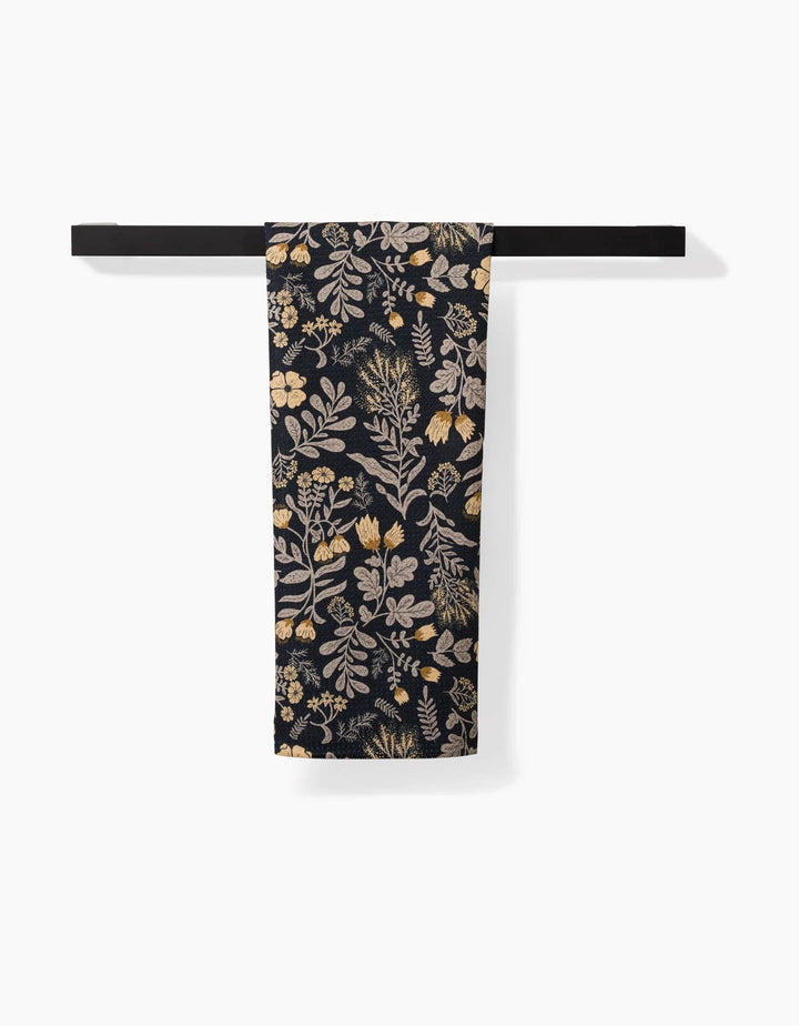 Woodland Wildflowers Tea Towel - Hanging From Towel Bar