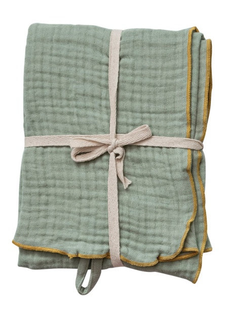 Woven Cotton Cloth Tea Towels - Seafoam Green - Main Street Roasters