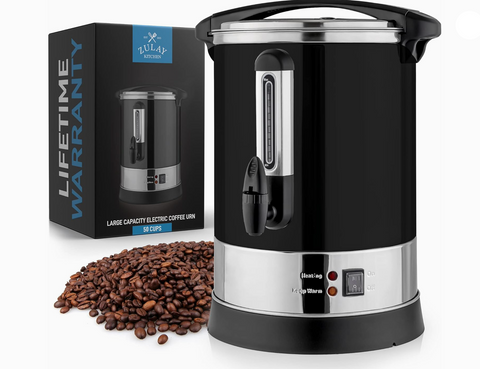 50 Cup Commercial Coffee Urn Black | Zulay Kitchen - Main Street Roasters